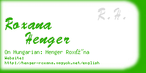 roxana henger business card